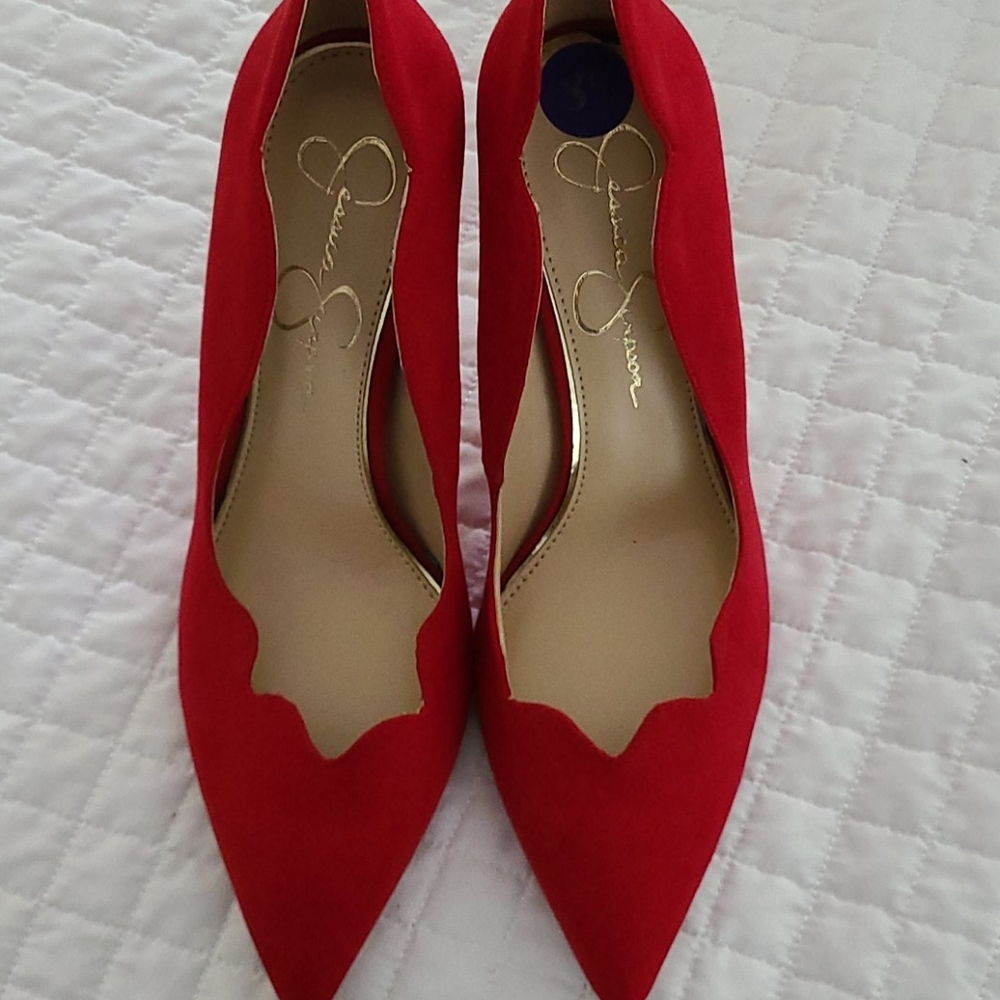 Never Worn Jessica Simpson Red Pumps